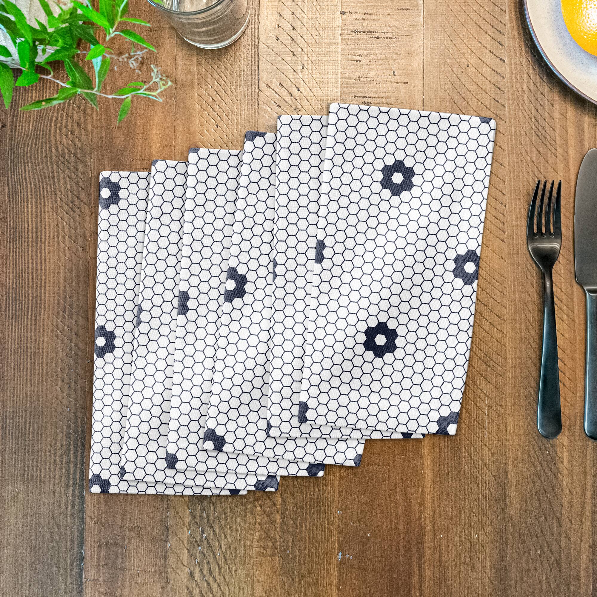 Floral Tile Pattern 10" x 10" Cotton Twill Napkin